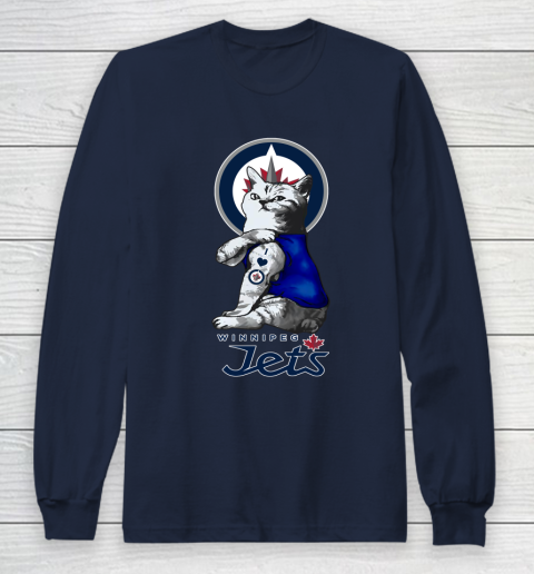 NHL My Cat Loves Winnipeg Jets Hockey Long Sleeve T-Shirt 2