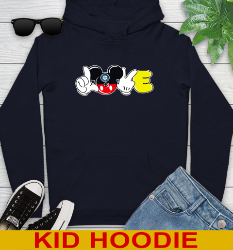 Seattle Mariners MLB Baseball Love Mickey Disney Sports Youth Hoodie 4