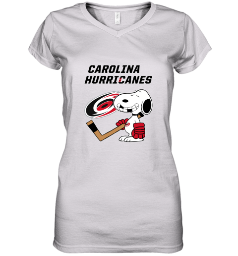 Carolina Hurricanes Ice Hockey Broken Teeth Snoopy NHL Women's V-Neck T-Shirt