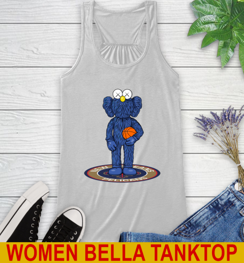 NBA Basketball New Orleans Pelicans Kaws Bff Blue Figure Shirt Racerback Tank