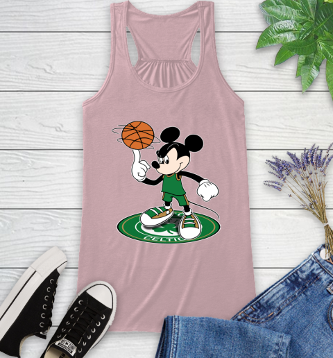 NBA Basketball Boston Celtics Cheerful Mickey Disney Shirt Racerback Tank 10