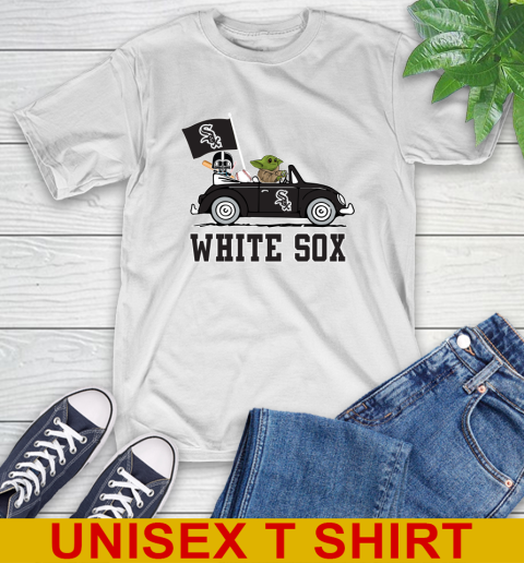 MLB Baseball Chicago White Sox Darth Vader Baby Yoda Driving Star Wars Shirt T-Shirt