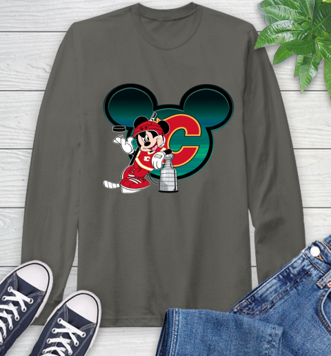 NHL Calgary Flames Stanley Cup Mickey Mouse Disney Hockey T Shirt Long Sleeve T-Shirt 8