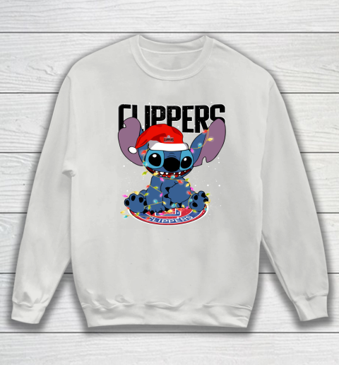 LA Clippers NBA noel stitch Basketball Christmas Sweatshirt 3