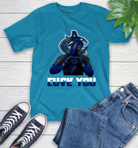 NHL Vancouver Canucks Deadpool Love You Fuck You Hockey Sports T-Shirt 9