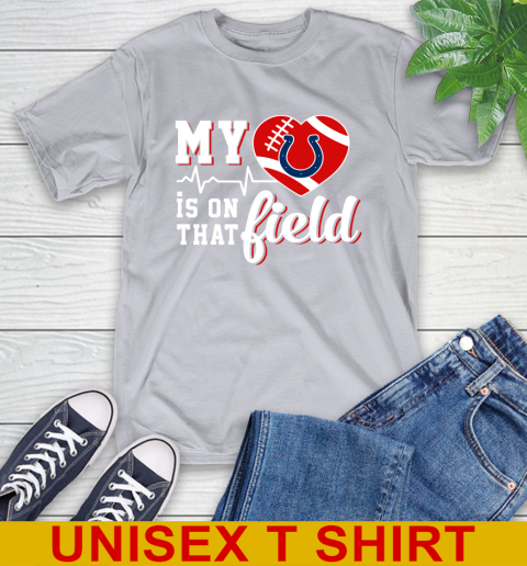 NFL My Heart Is On That Field Football Sports Indianapolis Colts T-Shirt 5
