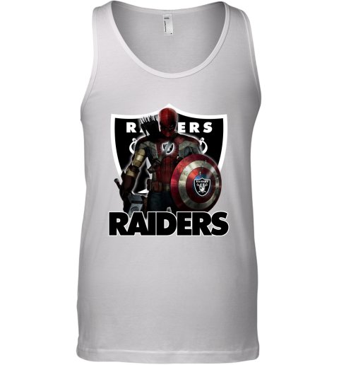 NFL Captain America Thor Spider Man Hawkeye Avengers Endgame Football Oakland Raiders Tank Top