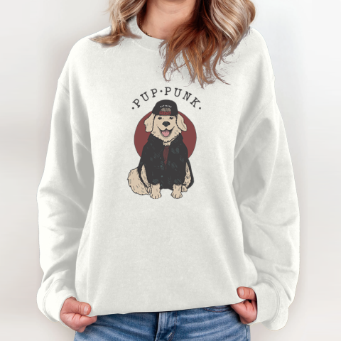 Pup Punk Funny Dog Sweatshirt Pup Punk Funny Dog Sweatshirt