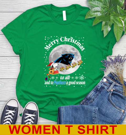 Carolina Panthers Merry Christmas To All And To Panthers A Good Season NFL Football Sports Women's T-Shirt 7
