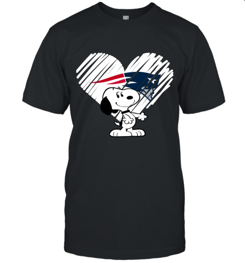 I Love New England Patriots Snoopy In My Heart NFL Unisex Jersey Tee
