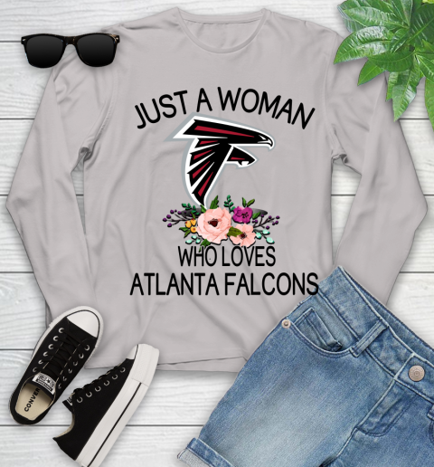 NFL Just A Woman Who Loves Atlanta Falcons Football Sports Youth Long Sleeve 9