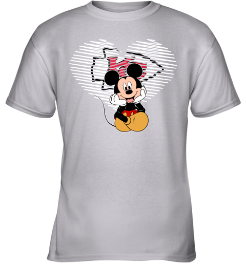 NFL Kansas City Chiefs The Heart Mickey Mouse Disney Football T Shirt o7YHFpPnvuq youth t shirt 26 95 151514 front sport grey