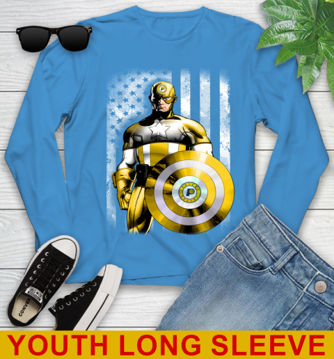 Indiana Pacers NBA Basketball Captain America Marvel Avengers American Flag Shirt Youth Long Sleeve 8
