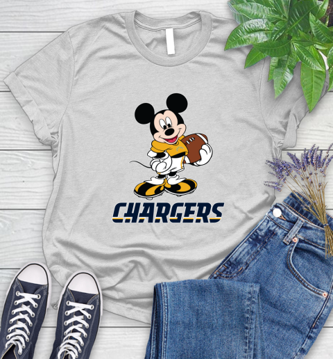 NFL Football Los Angeles Chargers Cheerful Mickey Mouse Shirt Women's T-Shirt 2
