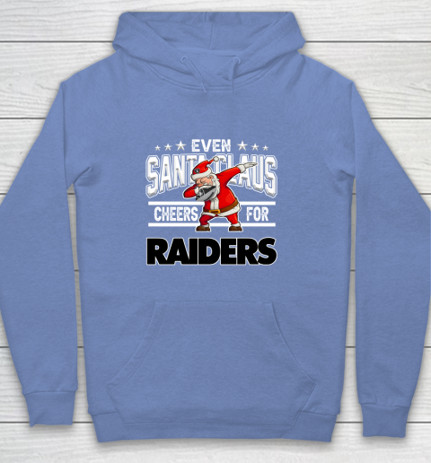 Oakland Raiders Even Santa Claus Cheers For Christmas NFL Youth Hoodie 8