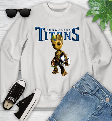 Tennessee Titans NFL Football Groot Marvel Guardians Of The Galaxy Youth Sweatshirt