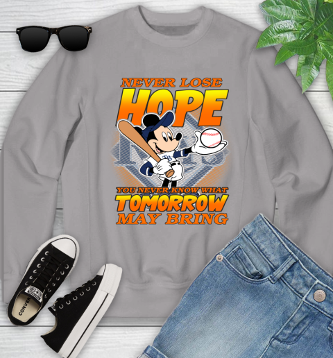 Tampa Bay Rays MLB Baseball Mickey Disney Never Lose Hope Youth Sweatshirt 3