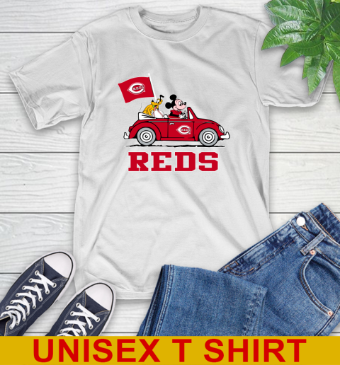 MLB Baseball Cincinnati Reds Pluto Mickey Driving Disney Shirt T-Shirt