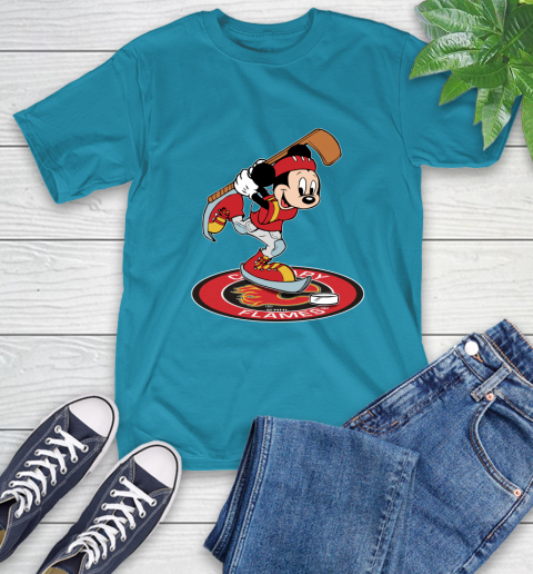 NHL Hockey Calgary Flames Cheerful Mickey Disney Shirt T-Shirt 9