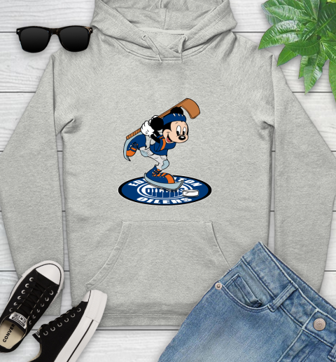 NHL Hockey Edmonton Oilers Cheerful Mickey Disney Shirt Youth Hoodie 2