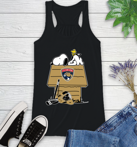 Florida Panthers NHL Hockey Snoopy Woodstock The Peanuts Movie Racerback Tank 2