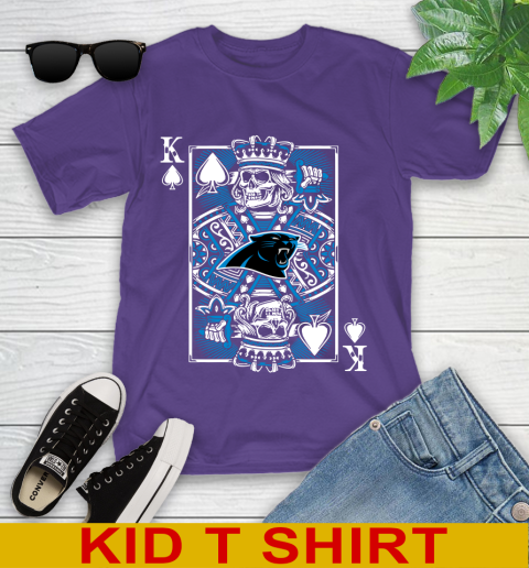 Carolina Panthers NFL Football The King Of Spades Death Cards Shirt Youth T-Shirt 3