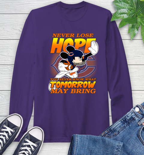Chicago Bears NFL Football Mickey Disney Never Lose Hope Long Sleeve T-Shirt 5