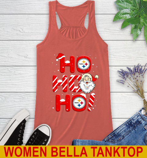 Pittsburgh Steelers NFL Football Ho Ho Ho Santa Claus Merry Christmas Shirt Racerback Tank 3