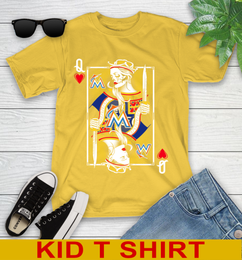 MLB Baseball Miami Marlins The Queen Of Hearts Card Shirt Youth T-Shirt 9