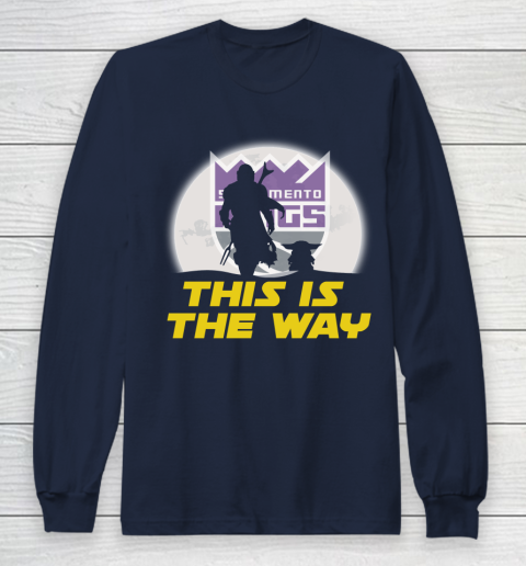 Sacramento Kings NBA Basketball Star Wars Yoda And Mandalorian This Is The Way Long Sleeve T-Shirt 2
