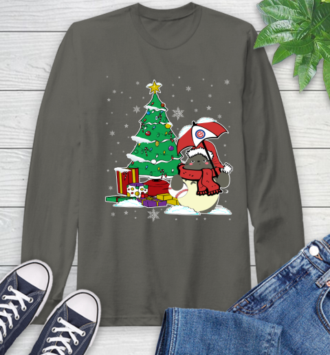 Chicago Cubs MLB Baseball Cute Tonari No Totoro Christmas Sports Long Sleeve T-Shirt 9