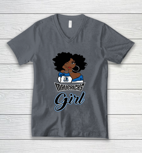 Dallas Mavericks Girl NBA V-Neck T-Shirt 5