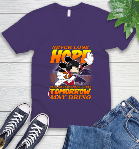 Atlanta Falcons NFL Football Mickey Disney Never Lose Hope (1) V-Neck T-Shirt 9