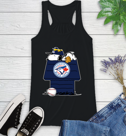 MLB Toronto Blue Jays Snoopy Woodstock The Peanuts Movie Baseball T Shirt Racerback Tank 2