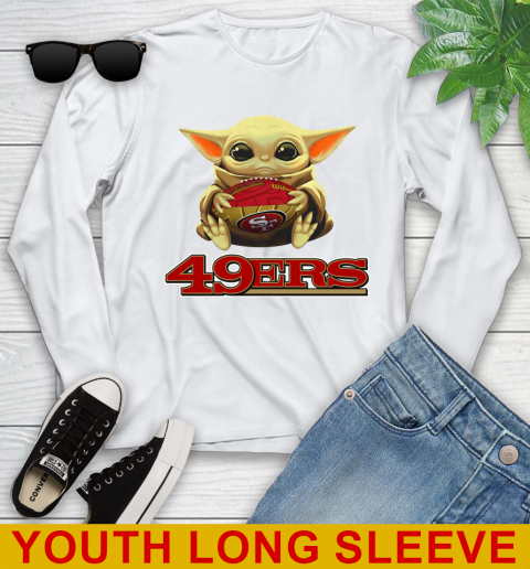 NFL Football San Francisco 49ers Baby Yoda Star Wars Shirt Youth Long Sleeve