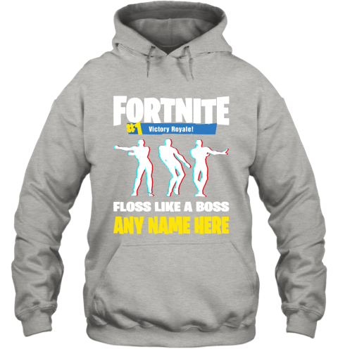vrg3 personalize ndash fortnite floss like a boss floss dance emote custom name shirts hoodie 23 front ash
