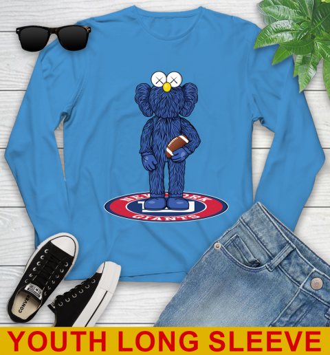 NFL Football New York Giants Kaws Bff Blue Figure Shirt Youth Long Sleeve 8
