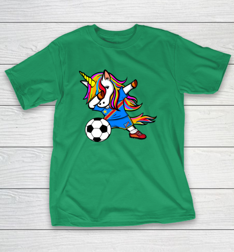 Dabbing Unicorn DR Congo Football Congolese Flag Soccer T-Shirt 19