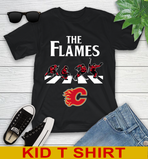NHL Hockey Calgary Flames The Beatles Rock Band Shirt Youth T-Shirt
