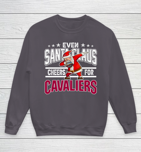 Cleveland Cavaliers Even Santa Claus Cheers For Christmas NBA Youth Sweatshirt 5