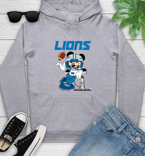 NFL Detroit Lions Mickey Mouse Disney Super Bowl Football T Shirt Youth Hoodie 6