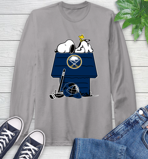 Buffalo Sabres NHL Hockey Snoopy Woodstock The Peanuts Movie Long Sleeve T-Shirt 6
