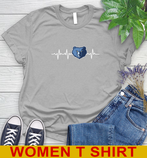 Memphis Grizzlies NBA Basketball Heart Beat Shirt Women's T-Shirt 5