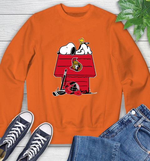Ottawa Senators NHL Hockey Snoopy Woodstock The Peanuts Movie Sweatshirt 4