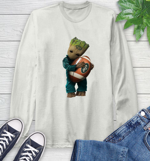 NFL Groot Guardians Of The Galaxy Football Sports New York Jets Long Sleeve T-Shirt 12
