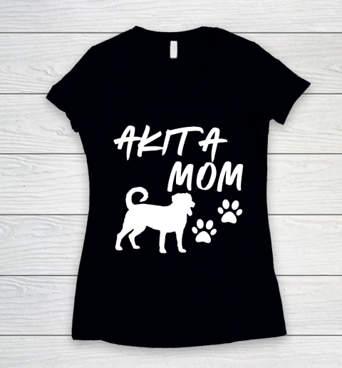 Mother's Day Funny Gift Ideas Apparel  Akita Mom T Shirt Women's V-Neck T-Shirt