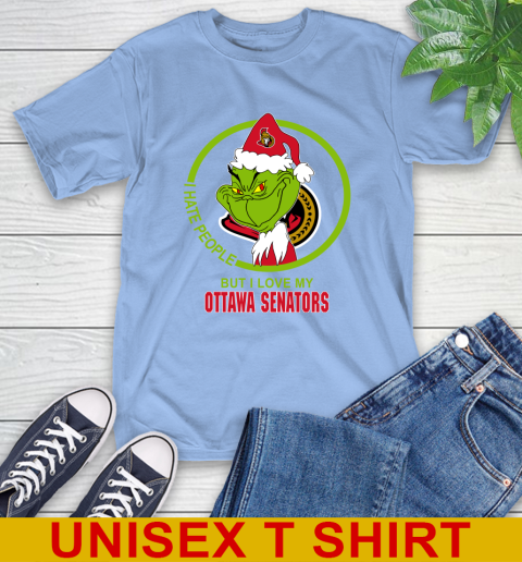 Ottawa Senators NHL Christmas Grinch I Hate People But I Love My Favorite Hockey Team T-Shirt 11