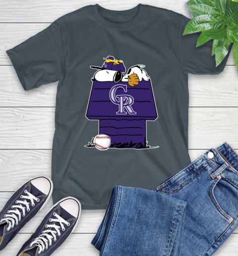 MLB Colorado Rockies Snoopy Woodstock The Peanuts Movie Baseball T Shirt T-Shirt 9