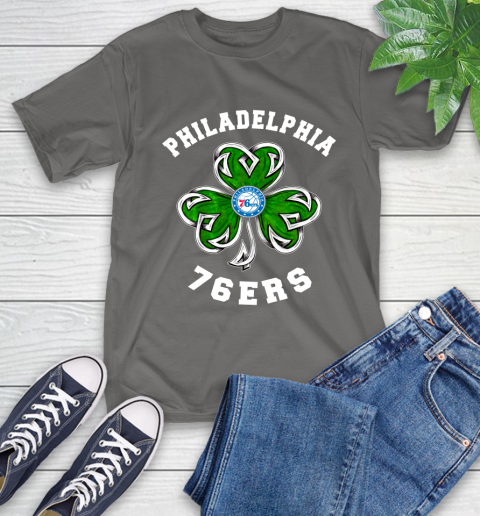 NBA Philadelphia 76ers Three Leaf Clover St Patrick's Day Basketball Sports T-Shirt 10