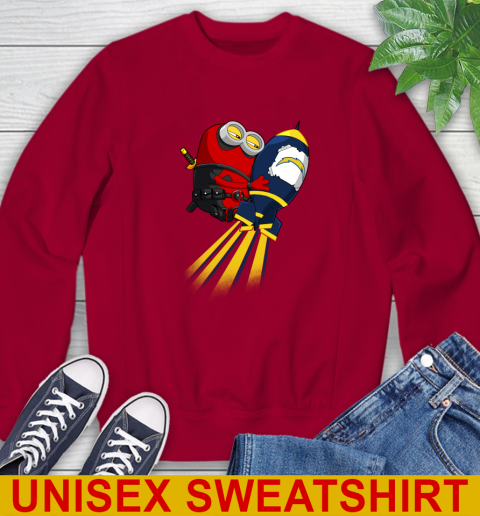 NFL Football Los Angeles Chargers Deadpool Minion Marvel Shirt Sweatshirt 9